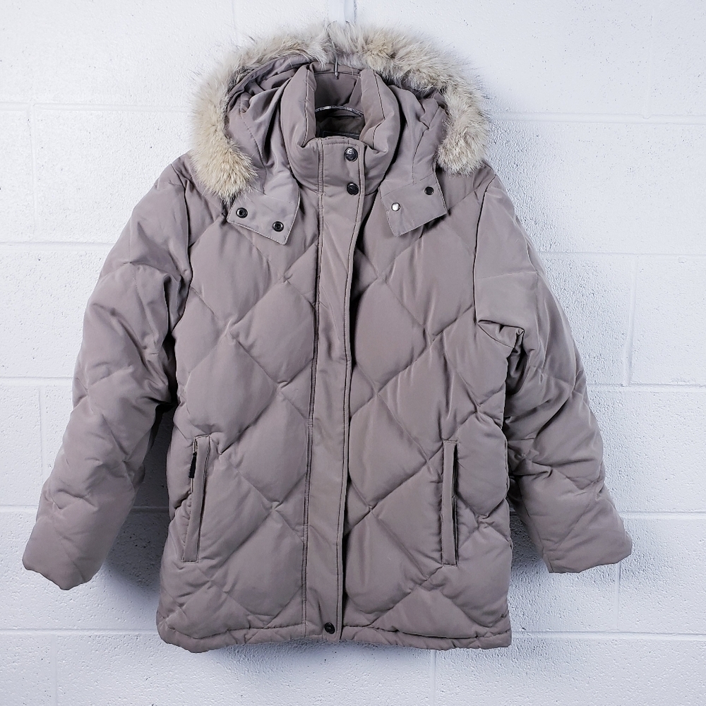 Pacific Trail Champagne Down Puffer Real‎ Fur Outdoor Wear Ice Queen Coat Medium